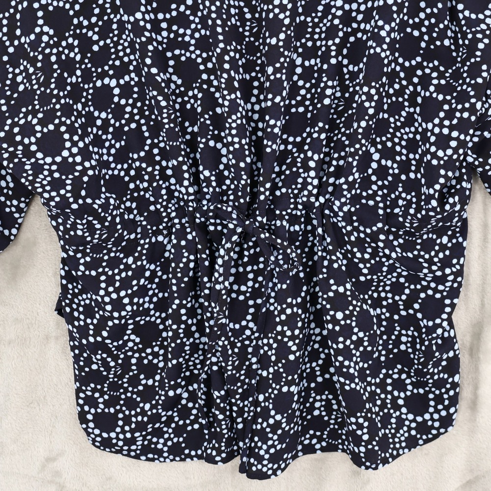 NIC+ZOE Pearl Garden Cinch Top Women M Blue Hi Low Boho Flowy Casual Coastal NWT - Picture 15 of 16